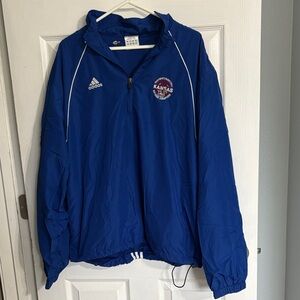 University of Kansas (KU) Adidas Royal Blue Pullover Quarterzip Jacket